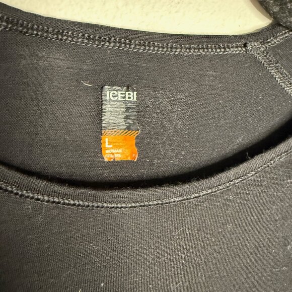 Icebreaker merino‎ wool black long sleeve L large - Picture 3 of 4